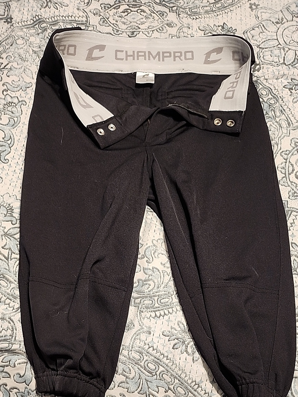 Kids Black Athletic Baseball Pants